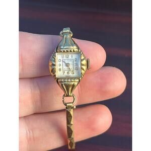 VTG Delaware 17 Jewels Watch 10K Bezel Stretch Band Coquette Not Tested